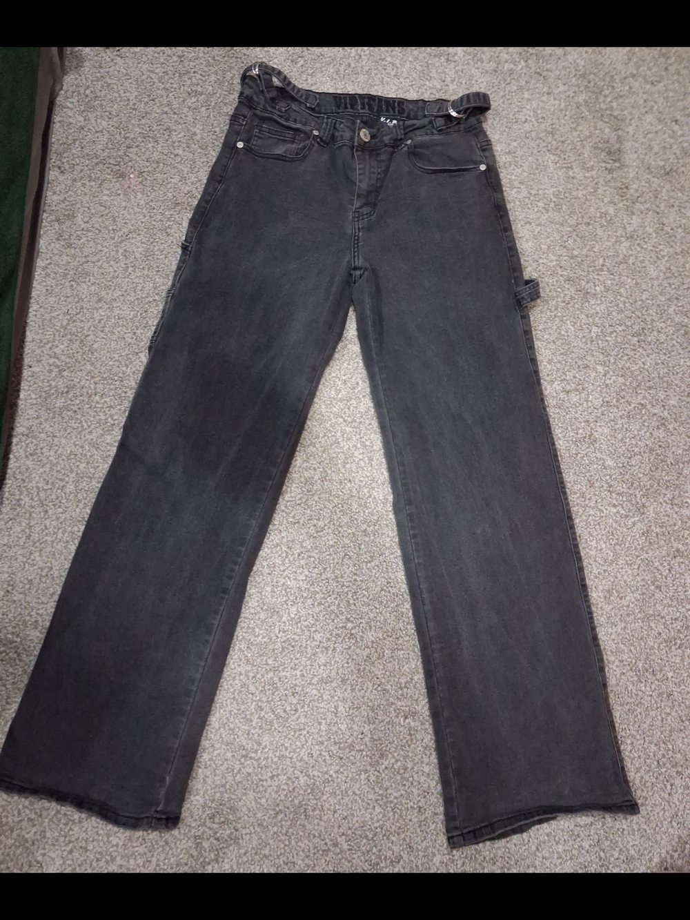VIP Women Straight Black Jeans with Carpenter Loop